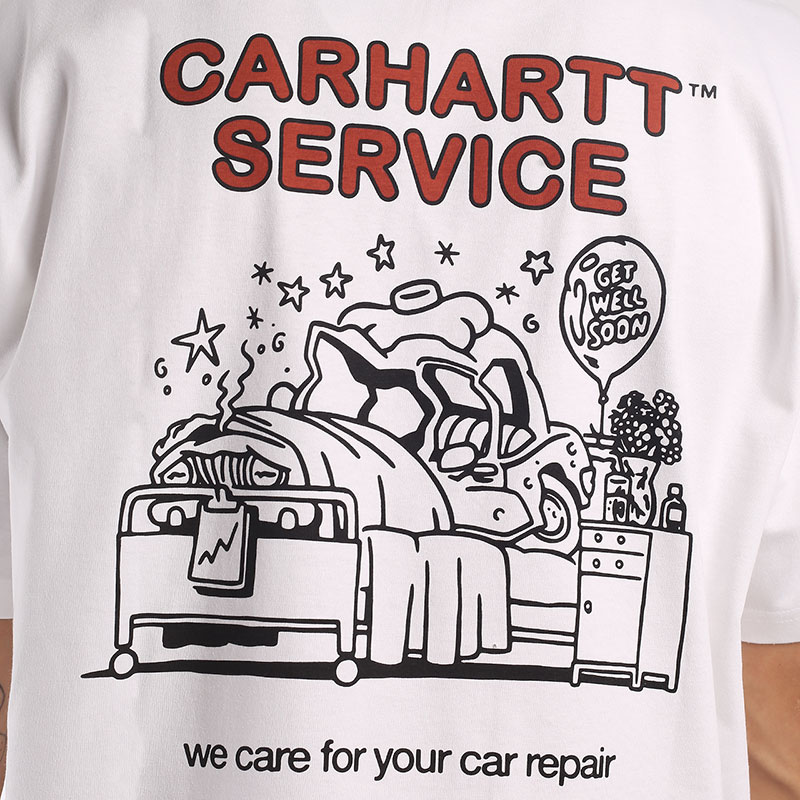  белая футболка Carhartt WIP S/S Car Repair T-Shirt I031756-white - цена, описание, фото 4
